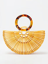 Zoey Half Round Bamboo Beach Handbag